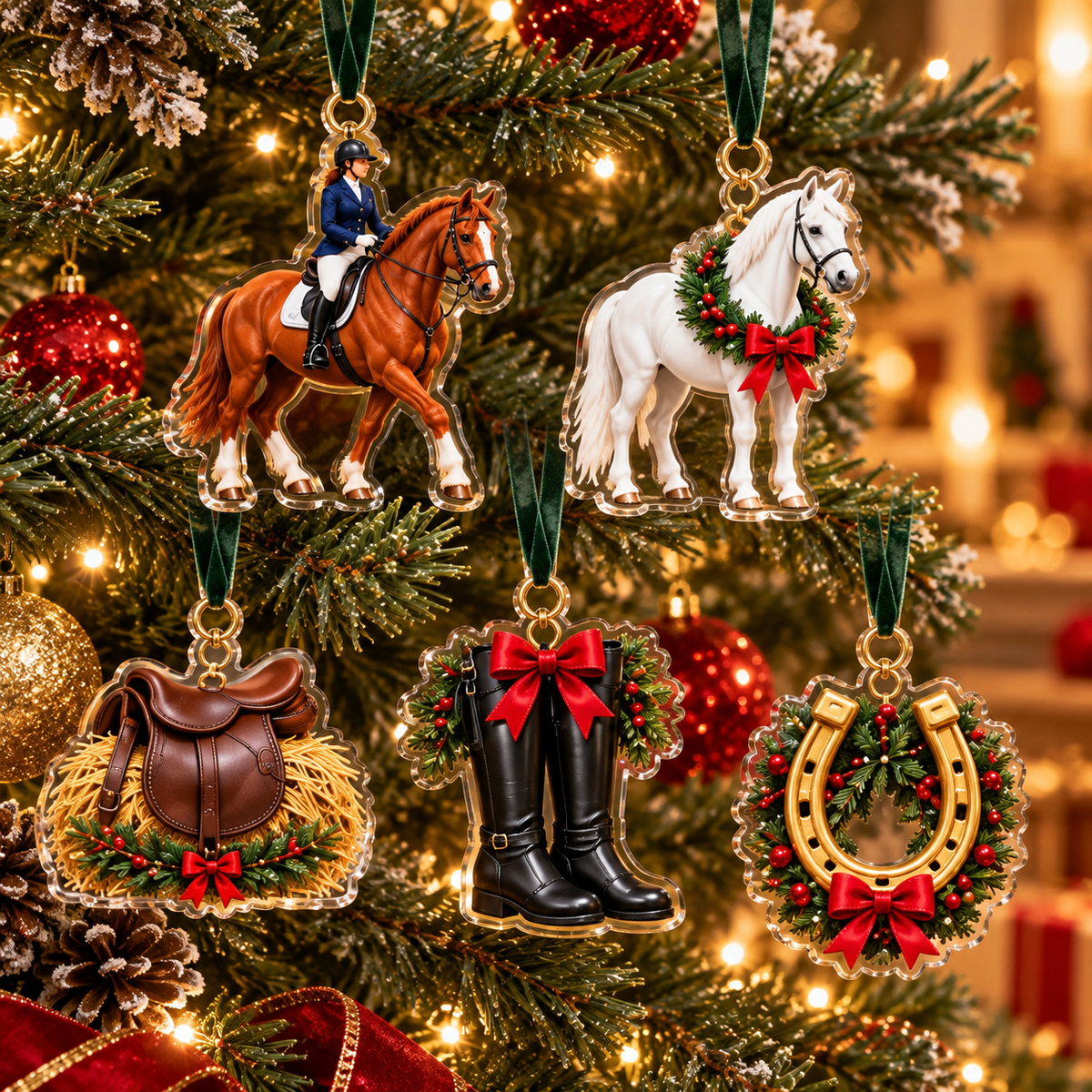 2026 Horse Advent Calendar, 24 Equestrian Christmas Ornaments, Holiday Countdown Gift for Girls and Women