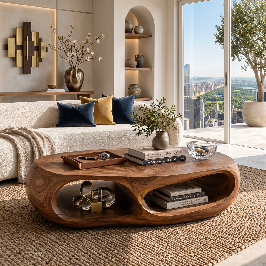 Handcrafted Coffee Table Flow Legs For Living Room Decor