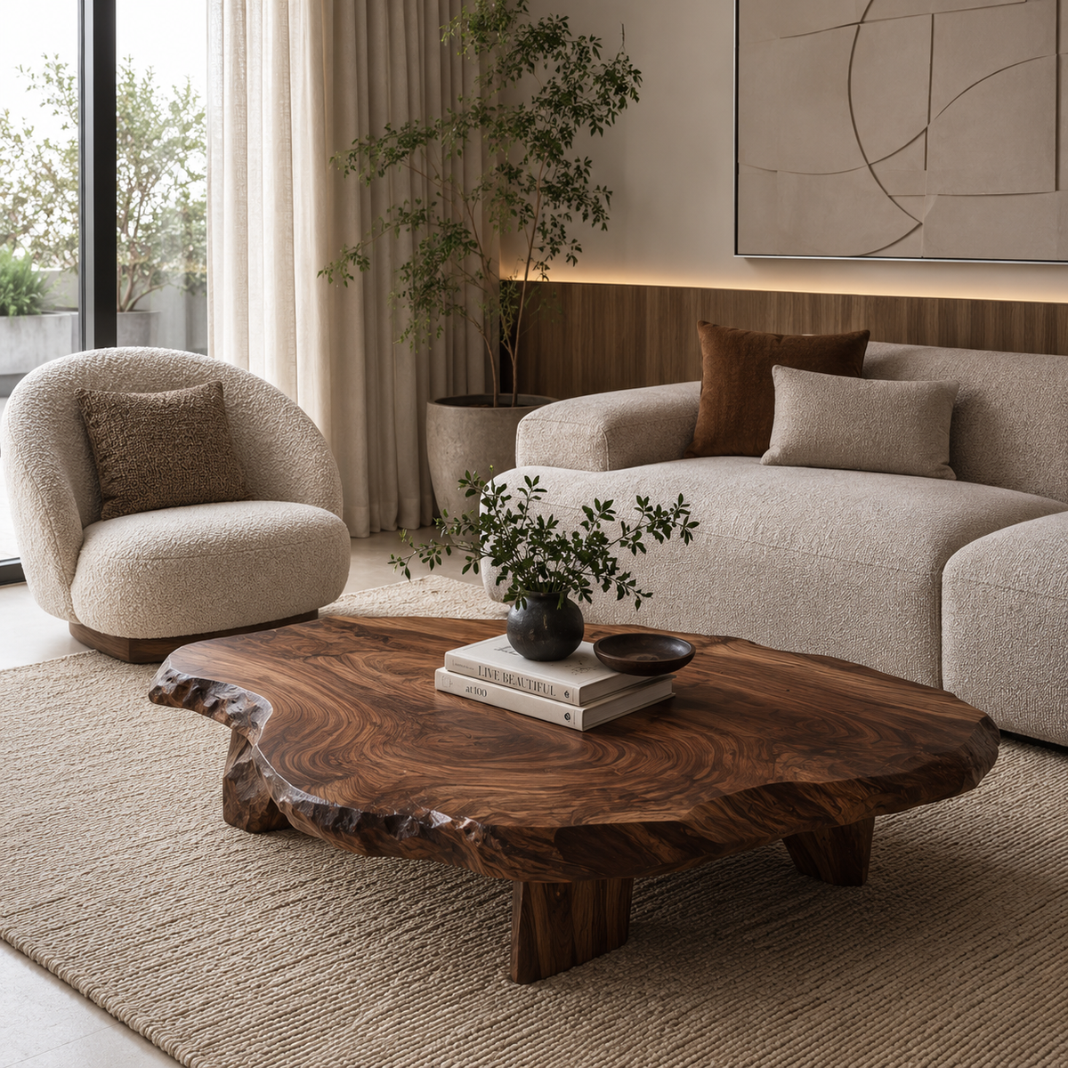 Live Edge Coffee Table For Statement Luxury Home