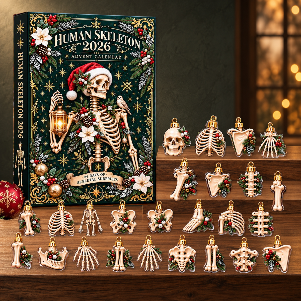 Human Skeleton Advent Calendar 2026, Anatomy Christmas Countdown, Medical Student Keepsake, Doctor Nurse GIFT 2026, Bone Lover Holiday Gift