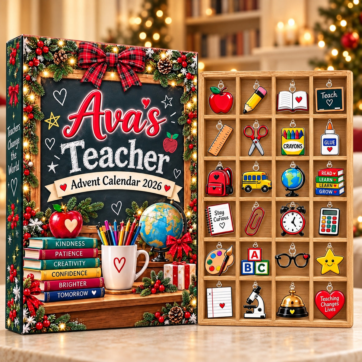 Teacher Christmas Gift 2026, 24 Day Advent Calendar, Classroom Surprise Blind Box, Holiday Gift for Teachers