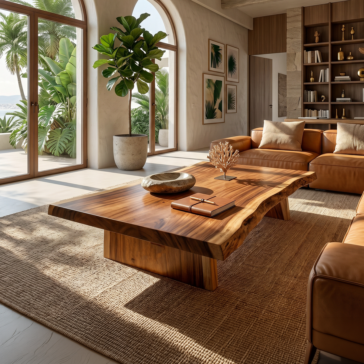 Organic Coffee Table For Tropical Villa Lounge