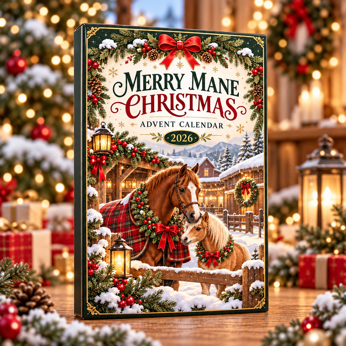 2026 Horse Advent Calendar, 24 Equestrian Ornaments, Christmas Countdown Gift for Riders and Horse Girls