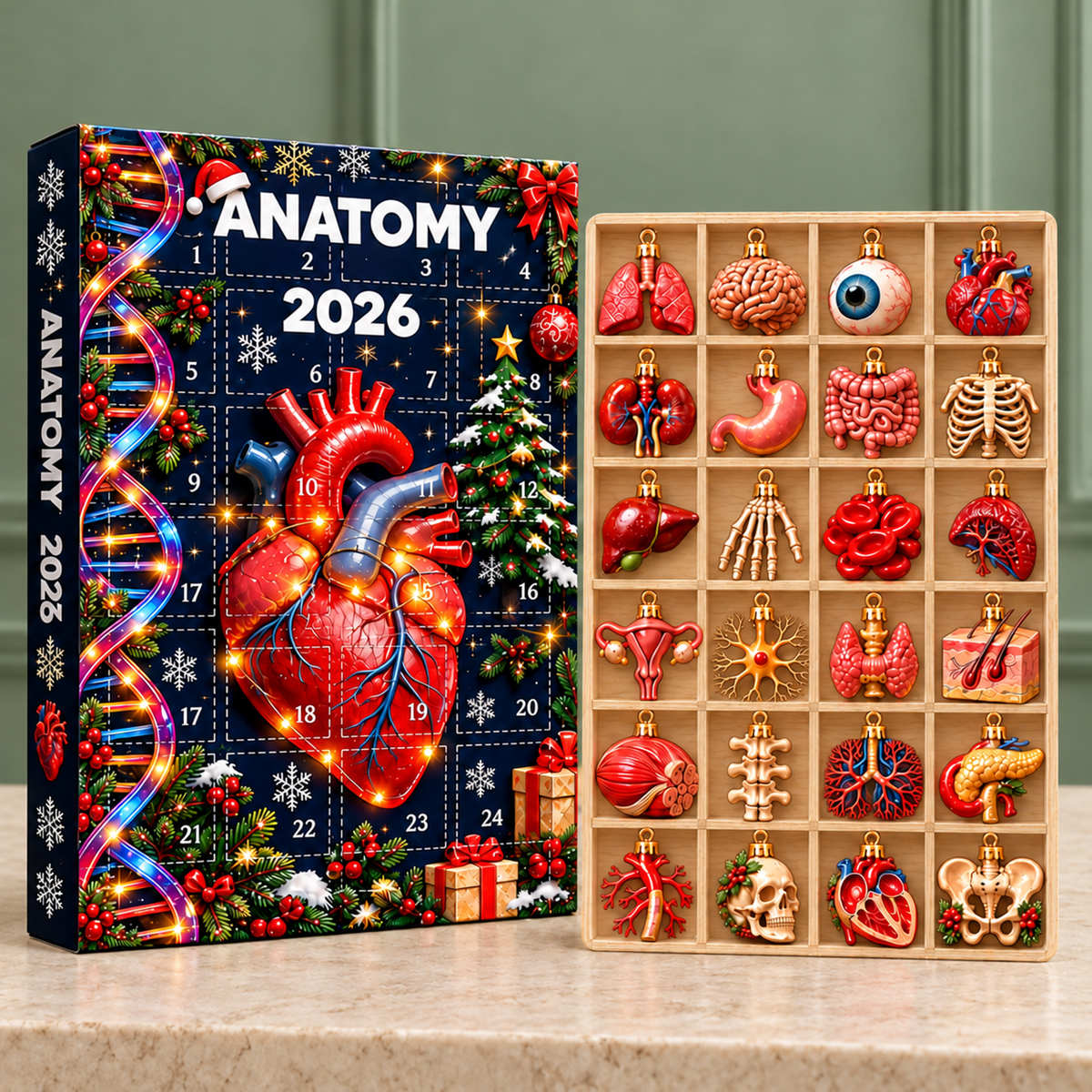 Anatomy Advent Calendar 2026, Human Body Blind Box, Medical Christmas Countdown, Anatomy Gift for Students, Doctor Christmas Gift