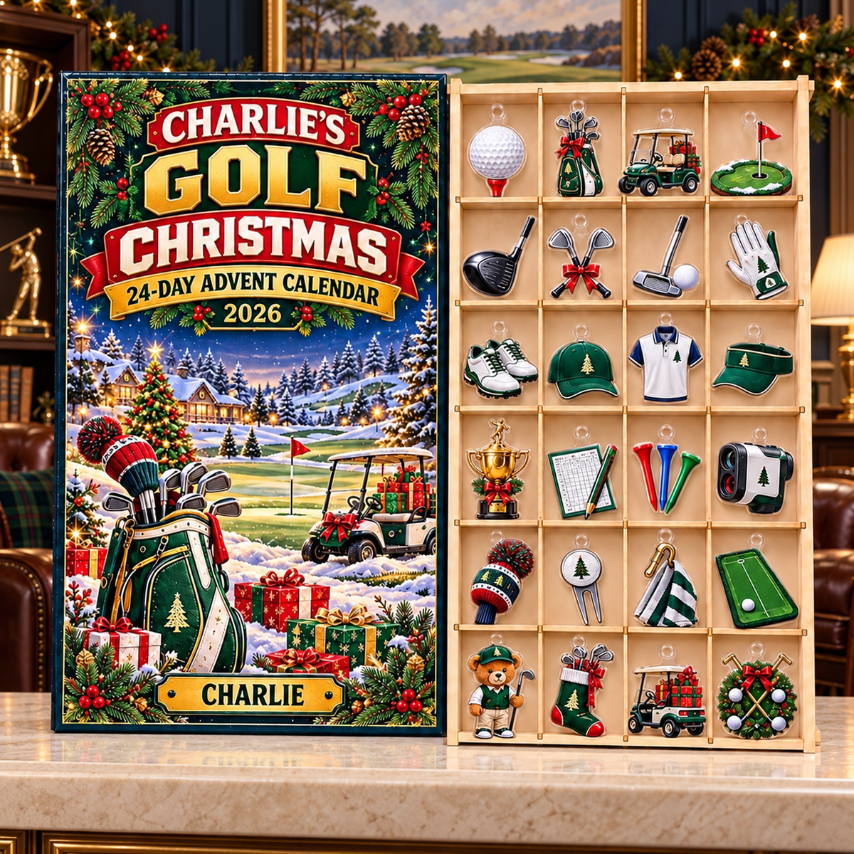 2026 Golf Blind Box Advent Calendar With 24 Acrylic Charms