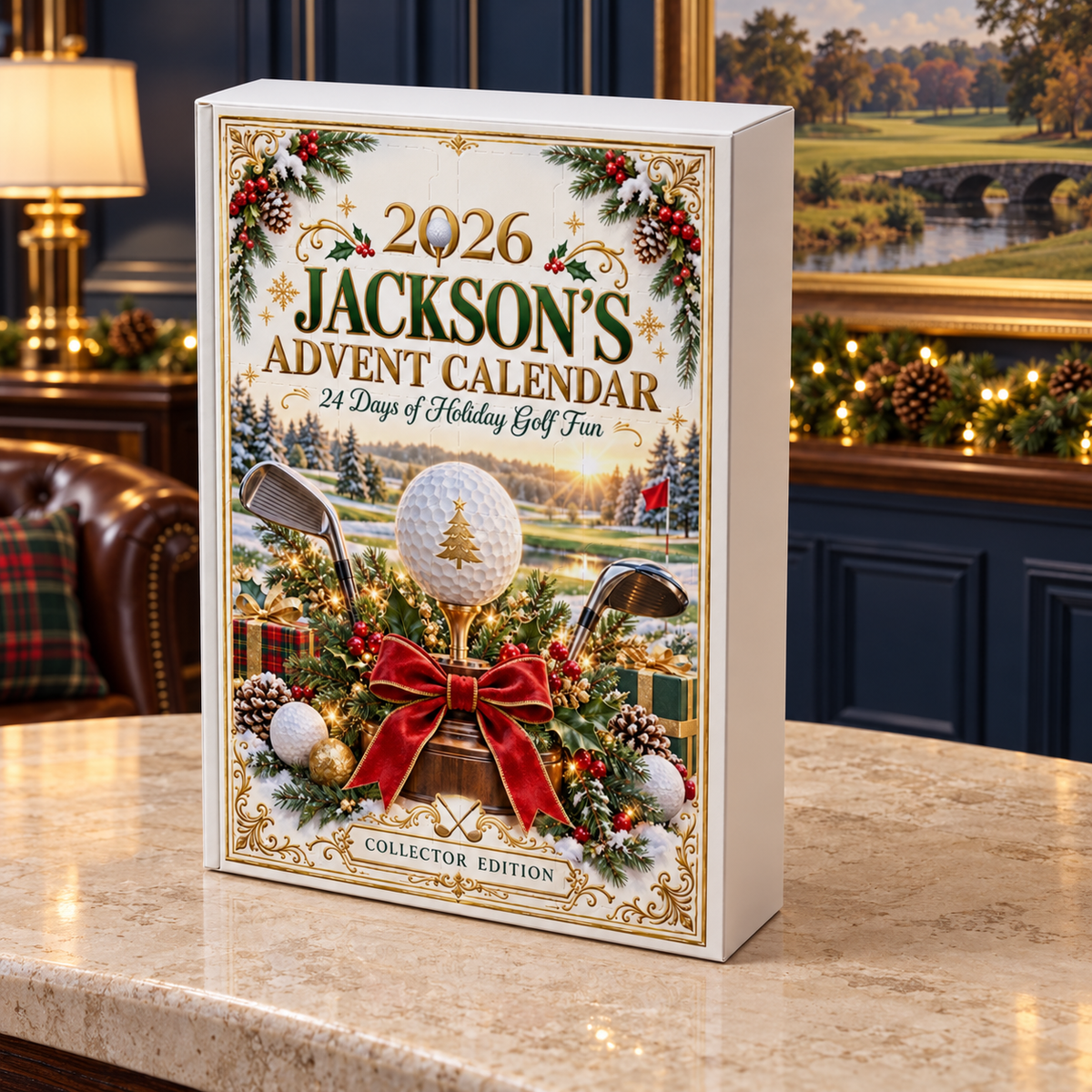 2026 Golf Advent Calendar With Custom Name and 24 Golf Charms