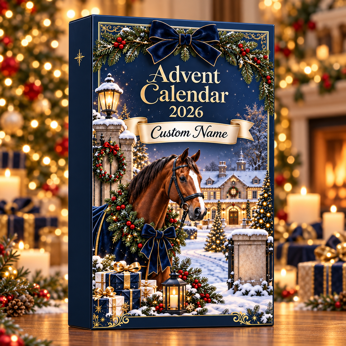 2026 Equestrian Advent Calendar with Custom Name, 24 Horse Riding Charms, Christmas Countdown Gift for Riders