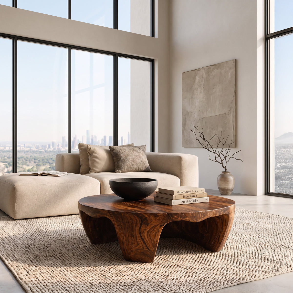 Organic Wooden Coffee Table For Home Interiors