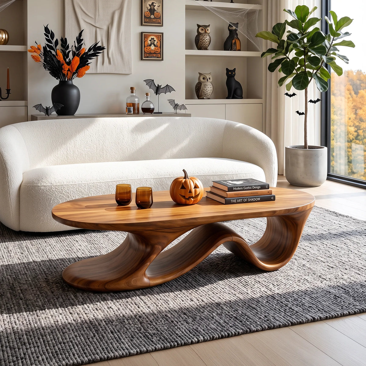 Mid Century Halloween Loop Table For Living Room