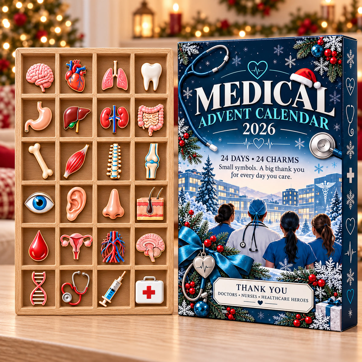 Medical Advent Calendar 2026, Doctor Nurse Christmas Countdown, Healthcare Worker Keepsake, Hospital Charm Collection, Medical GIFT 2026