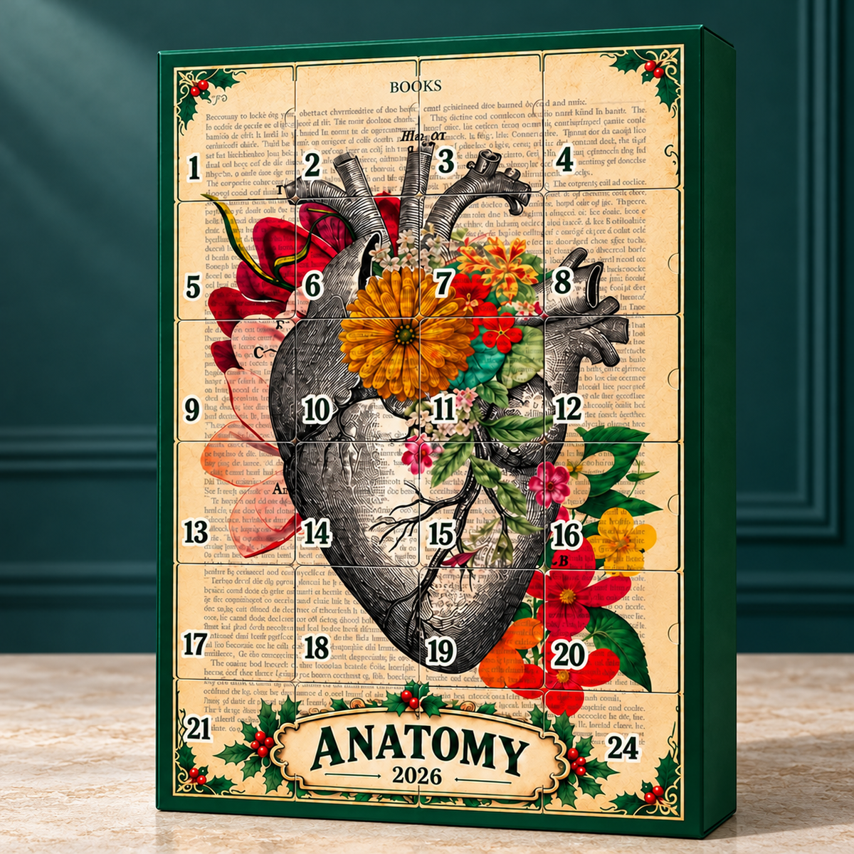 Anatomy Advent Calendar 2026, 24 Human Organ Acrylic Charms, Medical Student Christmas Gift, Doctor Nurse Science Countdown Box