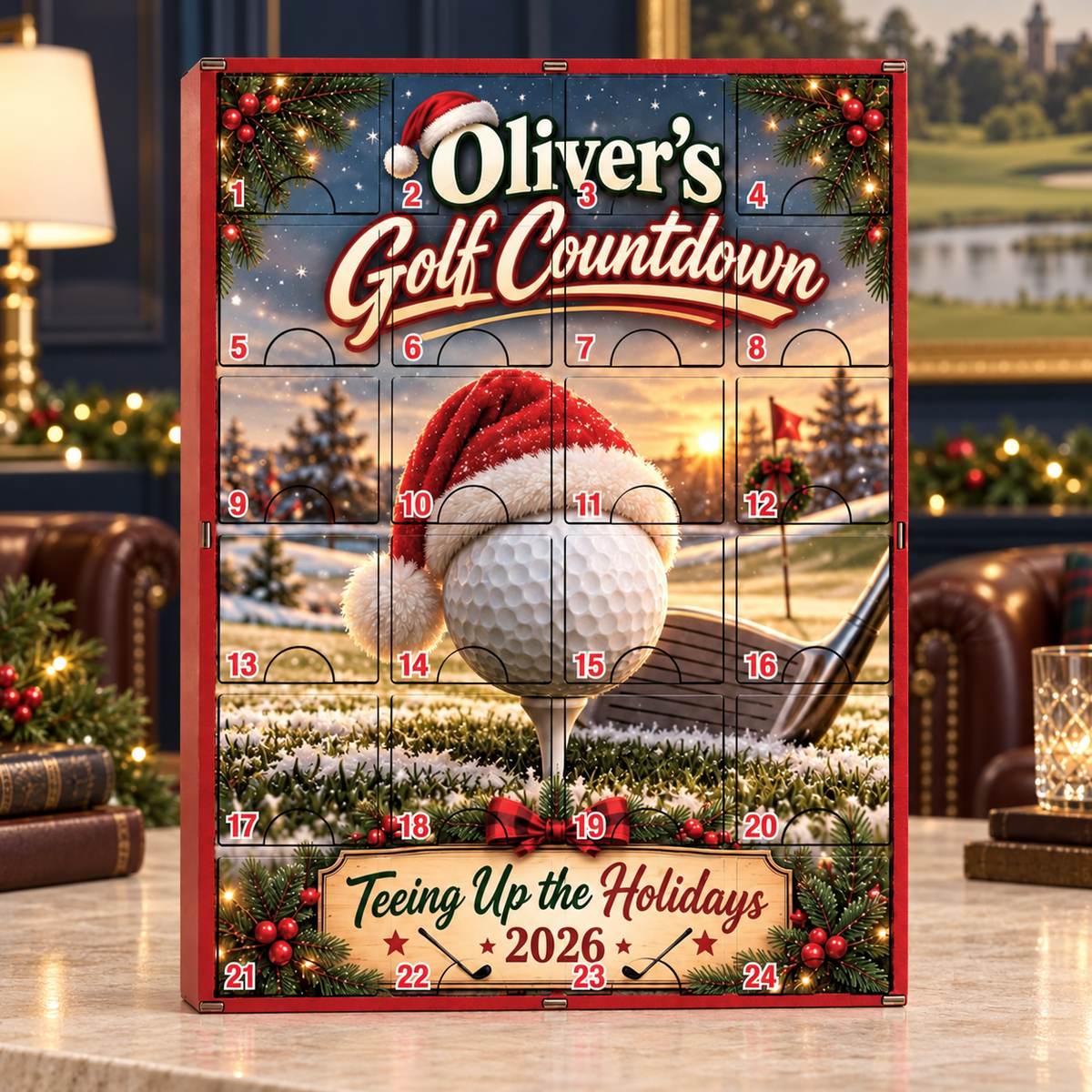 2026 Golf Advent Calendar With Custom Family Name