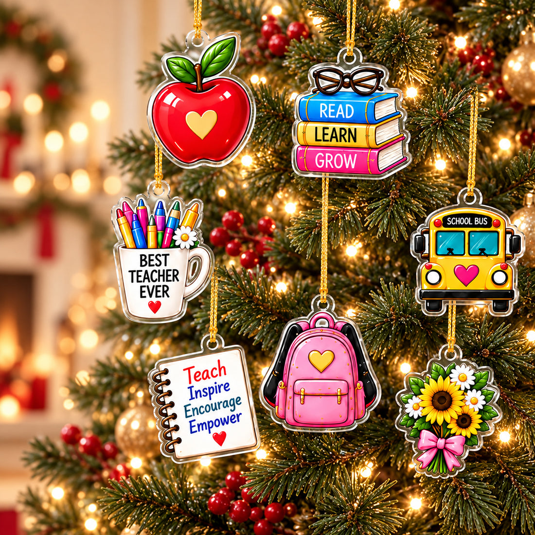 Personalized Teacher Advent Calendar with Charms, Custom Name Blind Box, 24 Day Christmas Gift