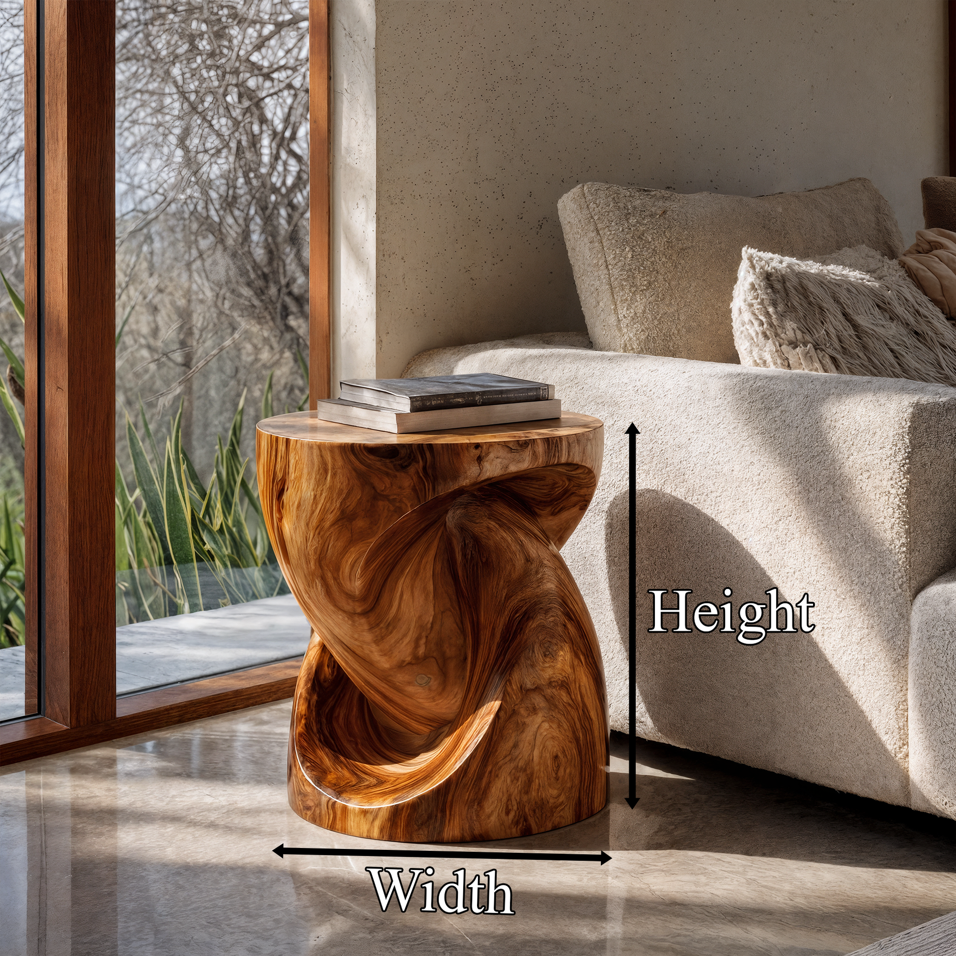 Rustic Twisted Wood Beside Table For Living Room SINLKIBT245