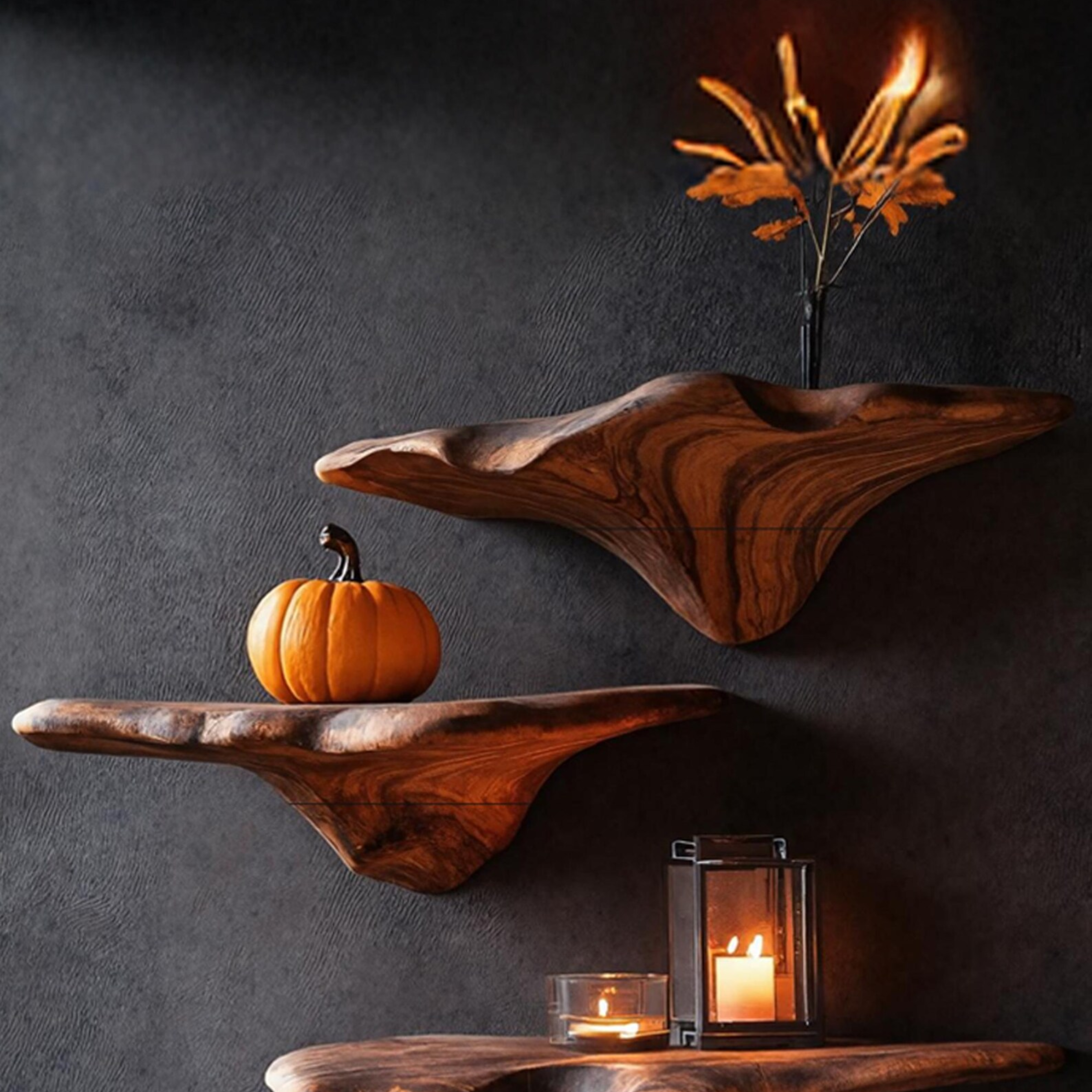 Handmade Mushroom Floating Shelf Mid Century Mushroom Wall Decor Live Edge Shelf Corner Wall Shelf Home Decor Housewarming Gift