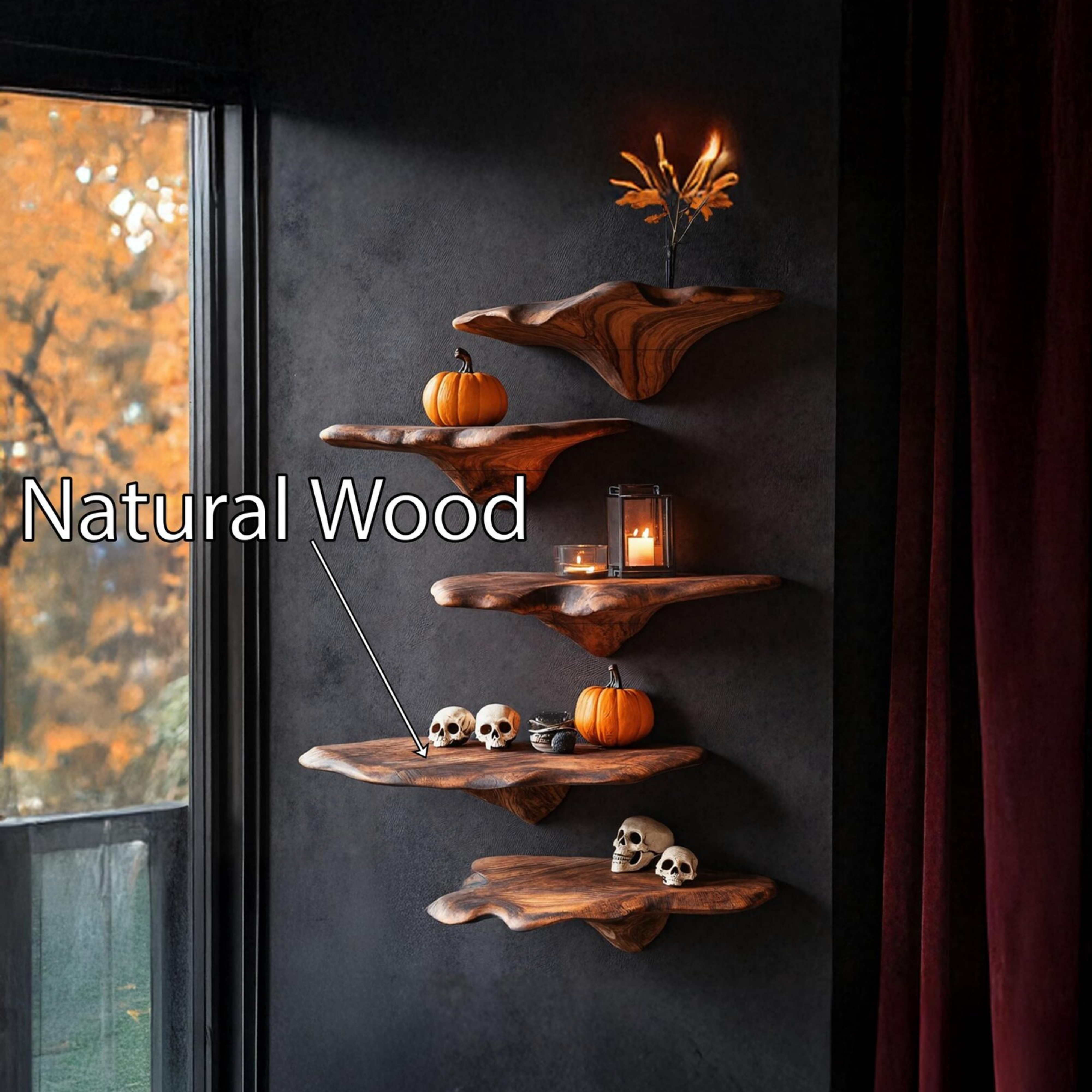 Handmade Mushroom Floating Shelf Mid Century Mushroom Wall Decor Live Edge Shelf Corner Wall Shelf Home Decor Housewarming Gift