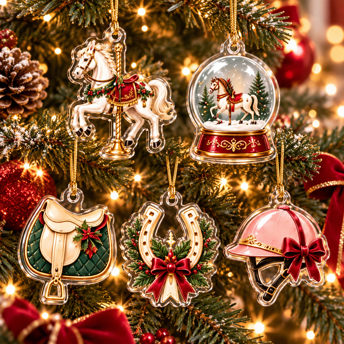 Personalized Horse Carousel Advent Calendar 2026 with Custom Name, 24 Acrylic Charms, Christmas Countdown Blind Box