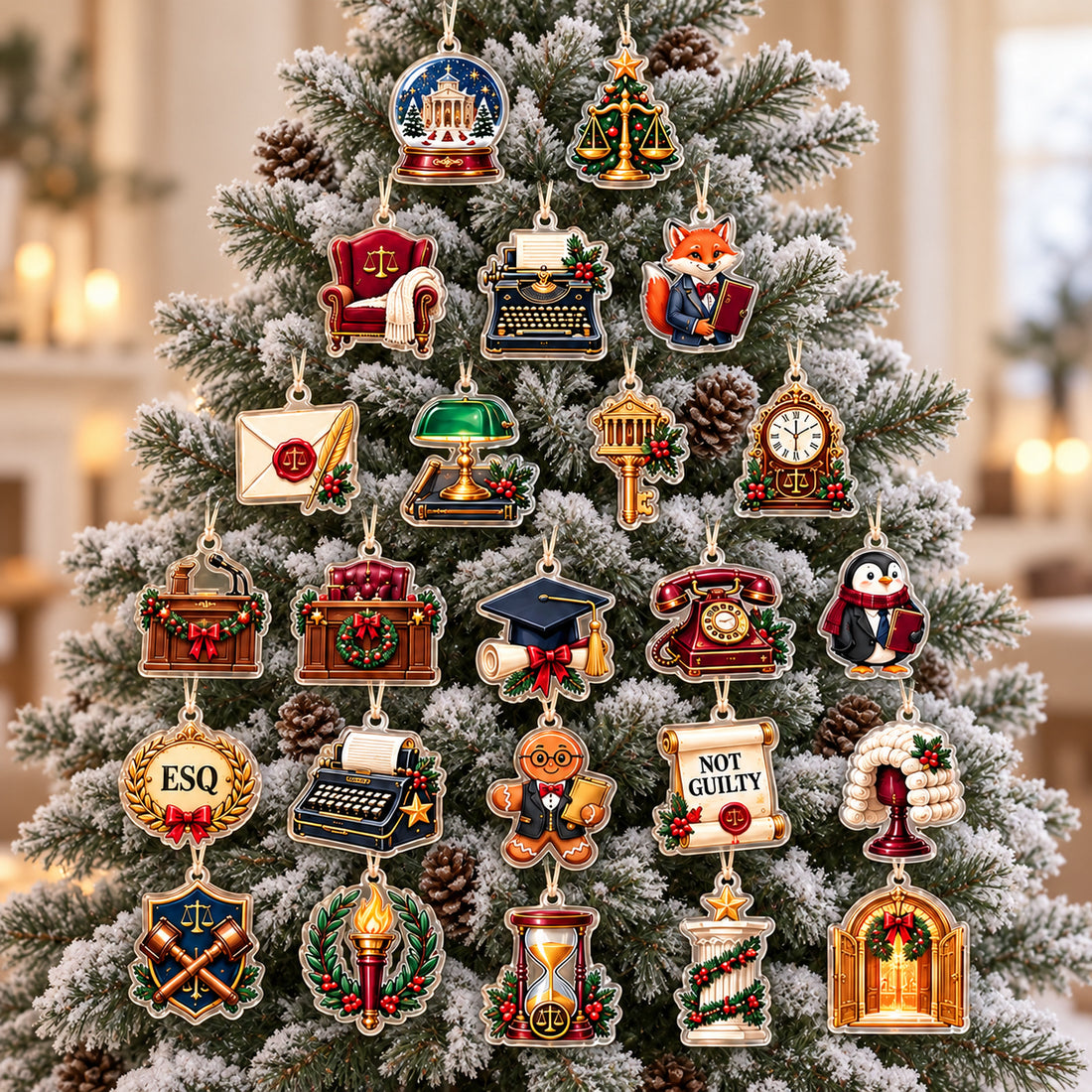 Personalized Lawyer Advent Calendar 2026, 24 Legal Charms Blind Box, Christmas Countdown Gift for Attorneys and Law Students