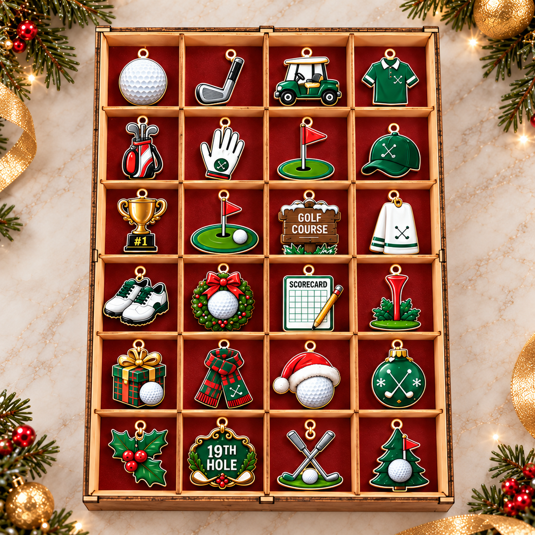 2026 Golf Advent Calendar With Custom Family Name