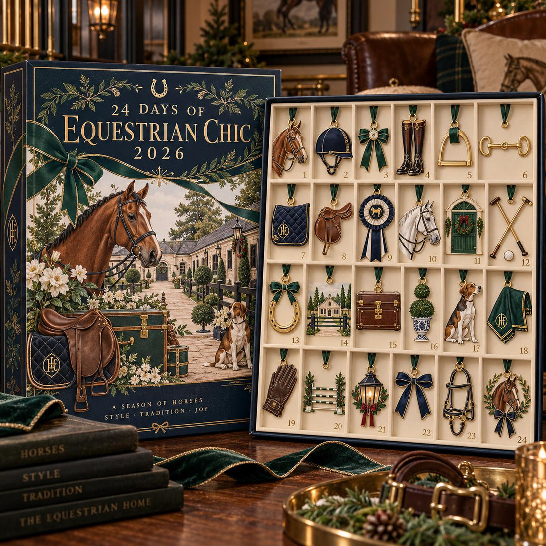 2026 Equestrian Advent Calendar, 24 Horse Riding Ornaments, Christmas Countdown Gift for Horse Lovers