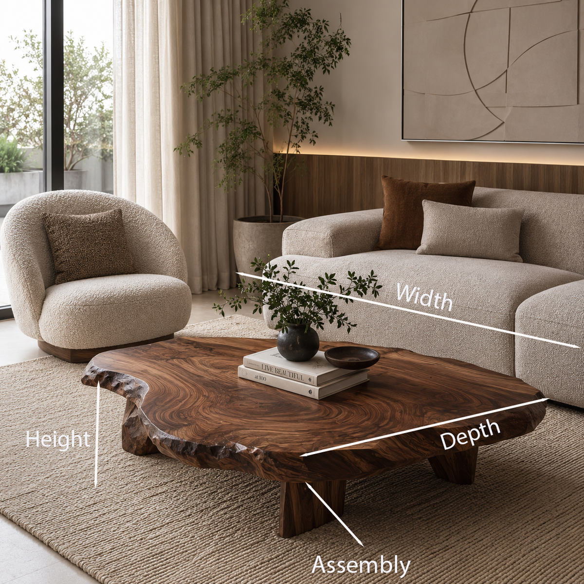 Live Edge Coffee Table For Statement Luxury Home