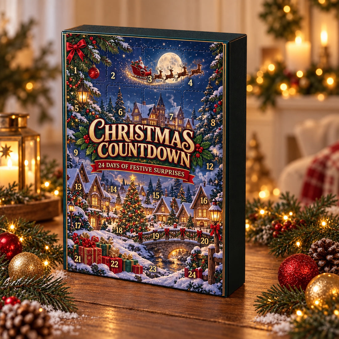 Motocross Christmas Advent Calendar, Personalized 24 Day Countdown Box, Custom Name Gift for Dirt Bike Rider