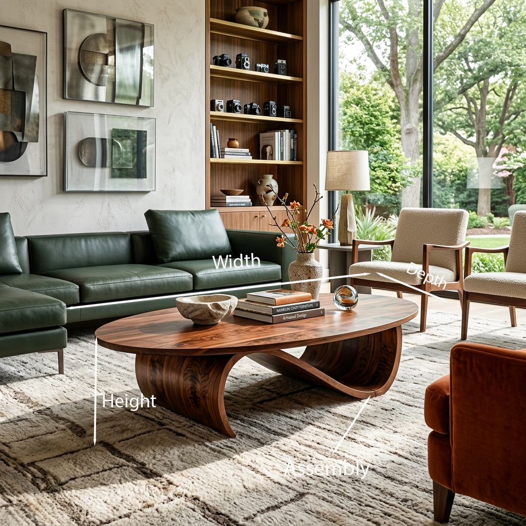 Minimalist Coffee Table Unique Base Design For Living Room