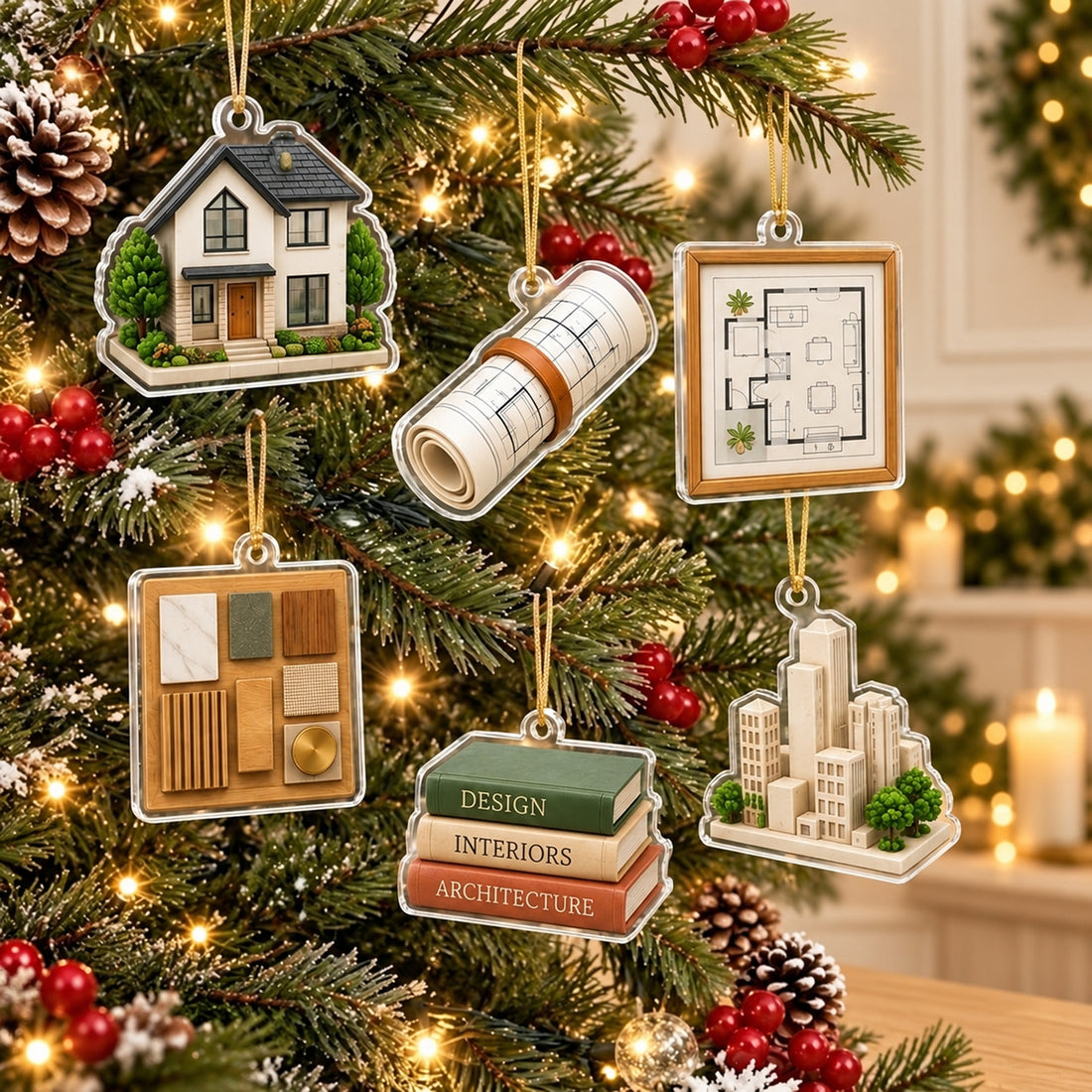 Personalized Architect Advent Calendar 2026, 24 Architecture & Interior Design Ornaments, Christmas Countdown Gift for Designers