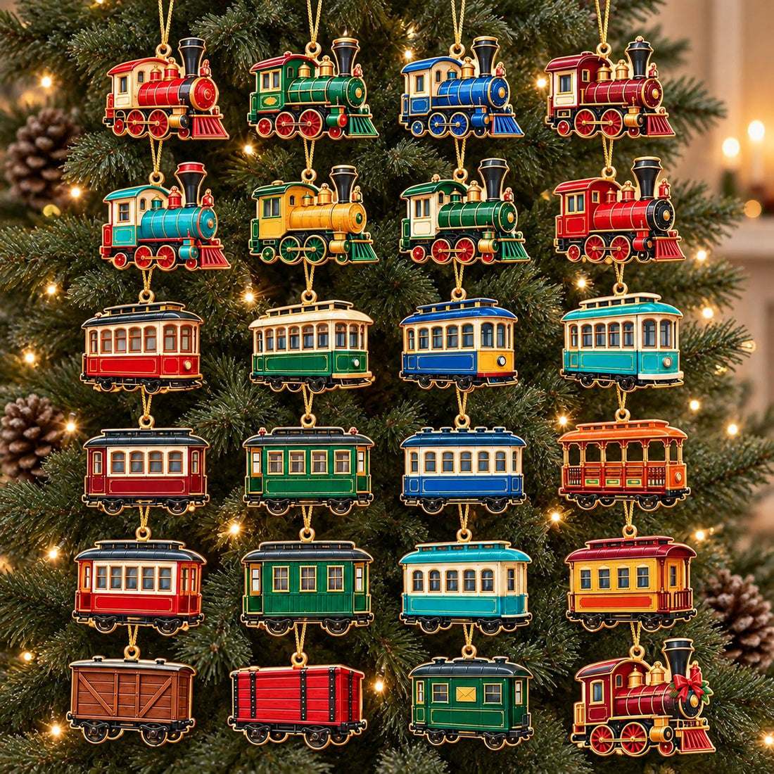 Christmas Train Advent Calendar 2026, Vintage Railway Countdown, 24 Train Ornaments, Holiday Train Gift, Railroad Christmas Decor
