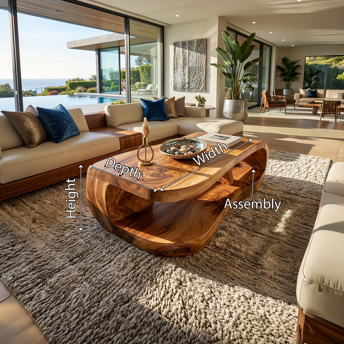Organic Rounded Coffee Table For Modern Lounge