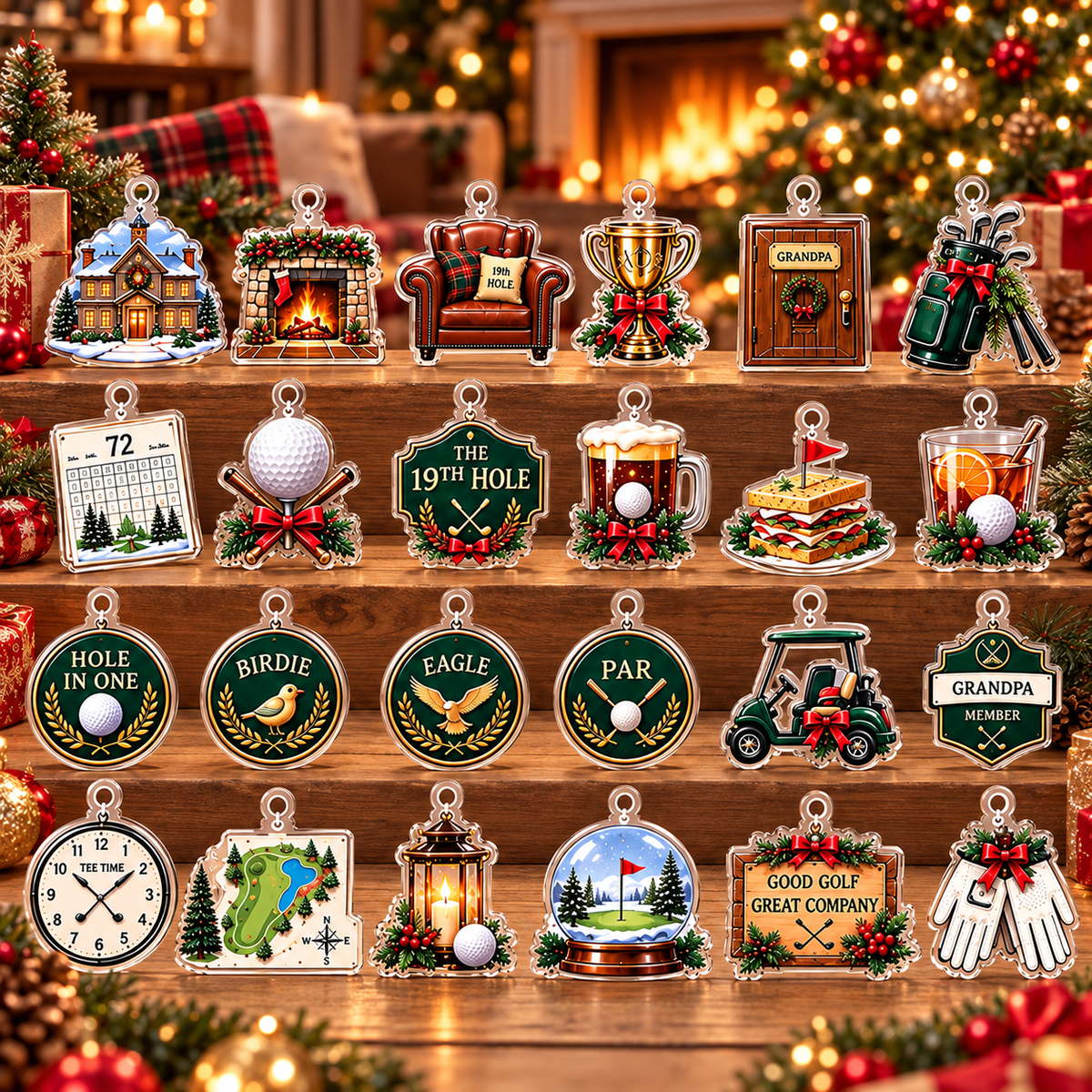 2026 Golf Advent Calendar With 24 Ornaments Gift for Golf Lovers