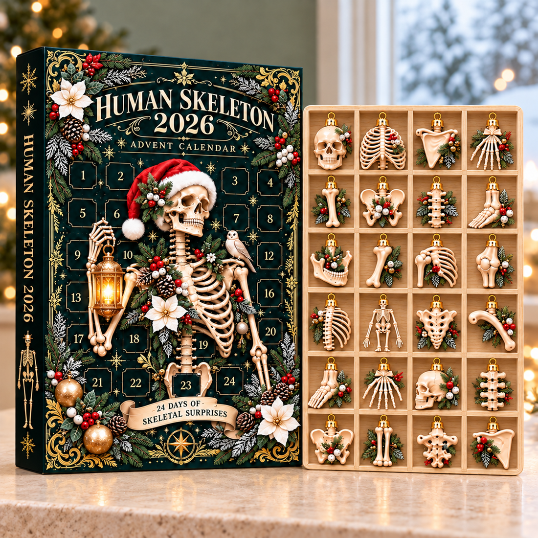 Human Skeleton Advent Calendar 2026, Anatomy Christmas Countdown, Medical Student Keepsake, Doctor Nurse GIFT 2026, Bone Lover Holiday Gift