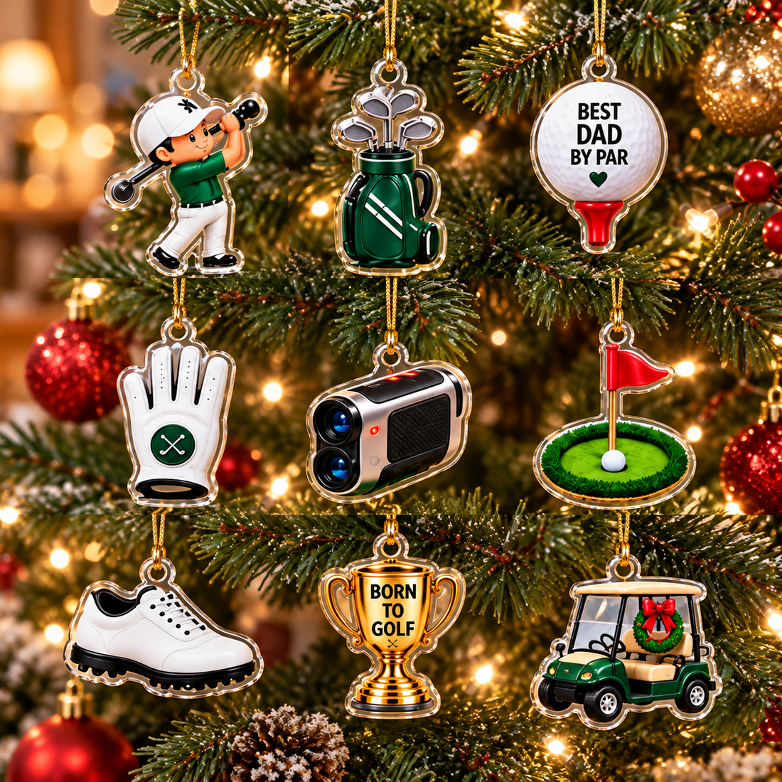 2026 Golf Advent Calendar With 24 Ornaments Christmas Gift for Dad