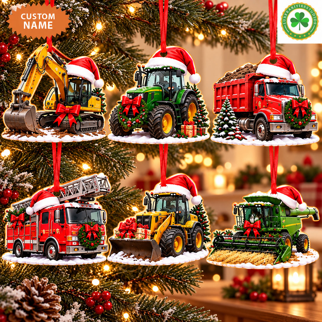 Personalized Construction Vehicle Advent Calendar, Christmas Gift for Truck Lovers, Vehicle Toy Gift