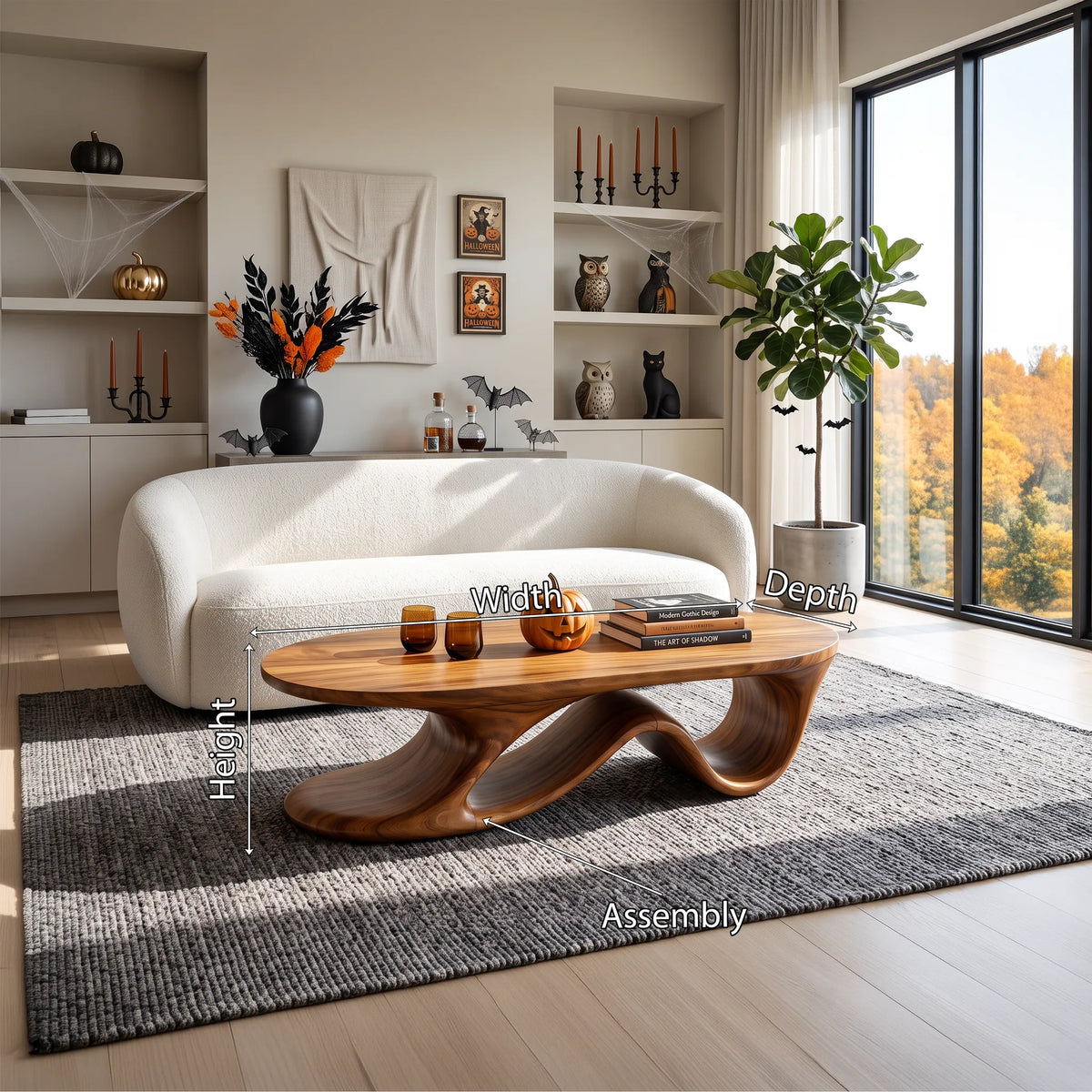 Mid Century Halloween Loop Table For Living Room