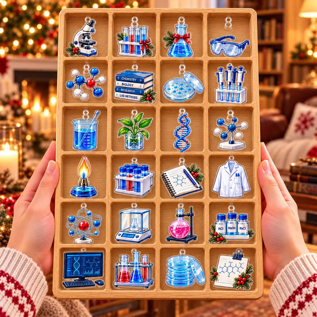 Personalized Science Lab Advent Calendar 2026 Scientist Blind Box Holiday Countdown Christmas Box