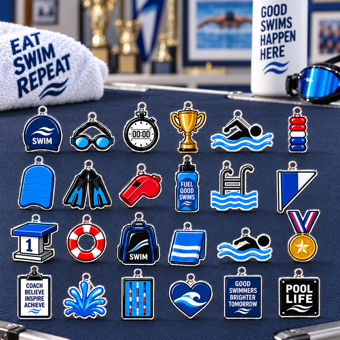 Personalized Swimming Advent Calendar 2026 with 24 Tokens