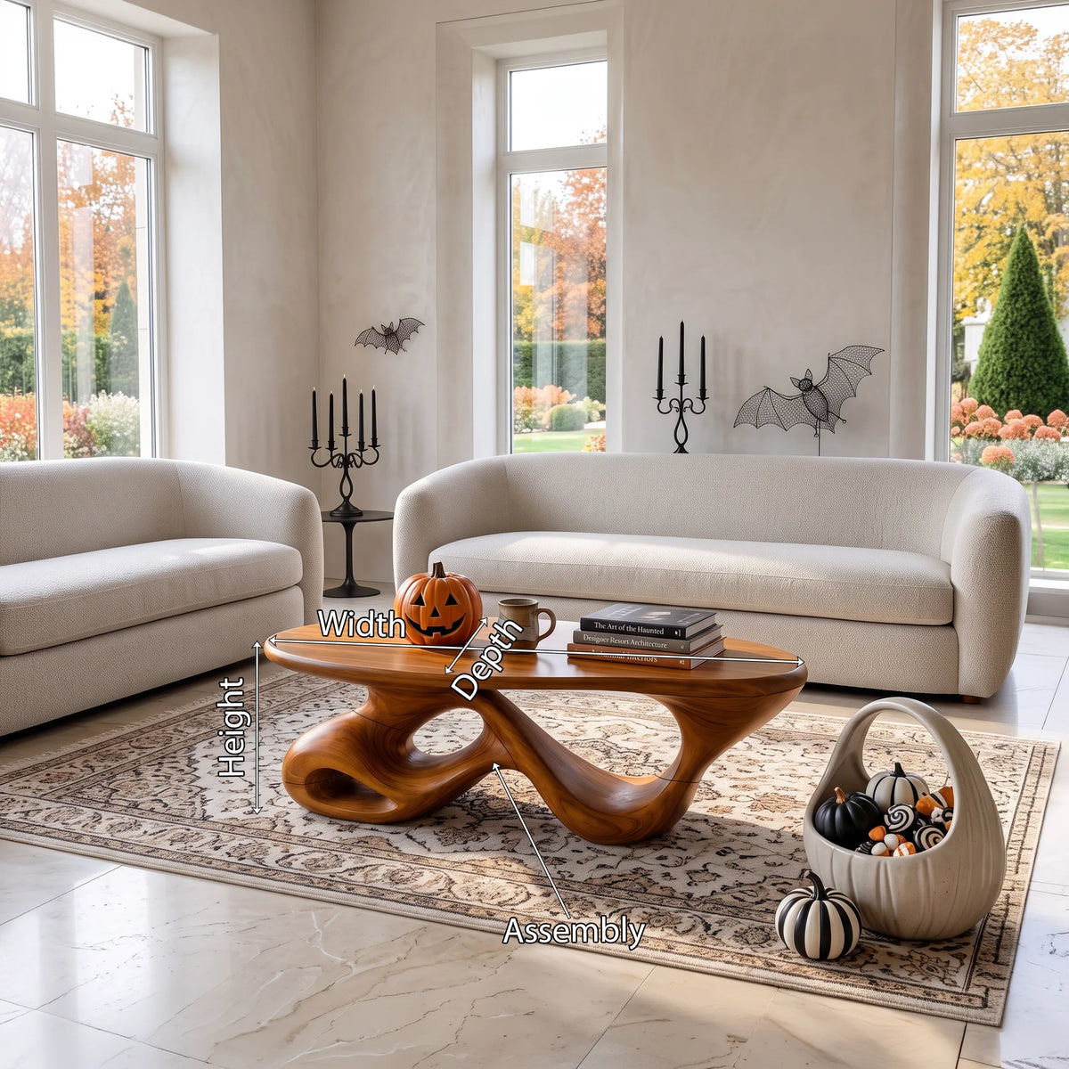 Mid Century Halloween Flowing Table For Cozy Cabin