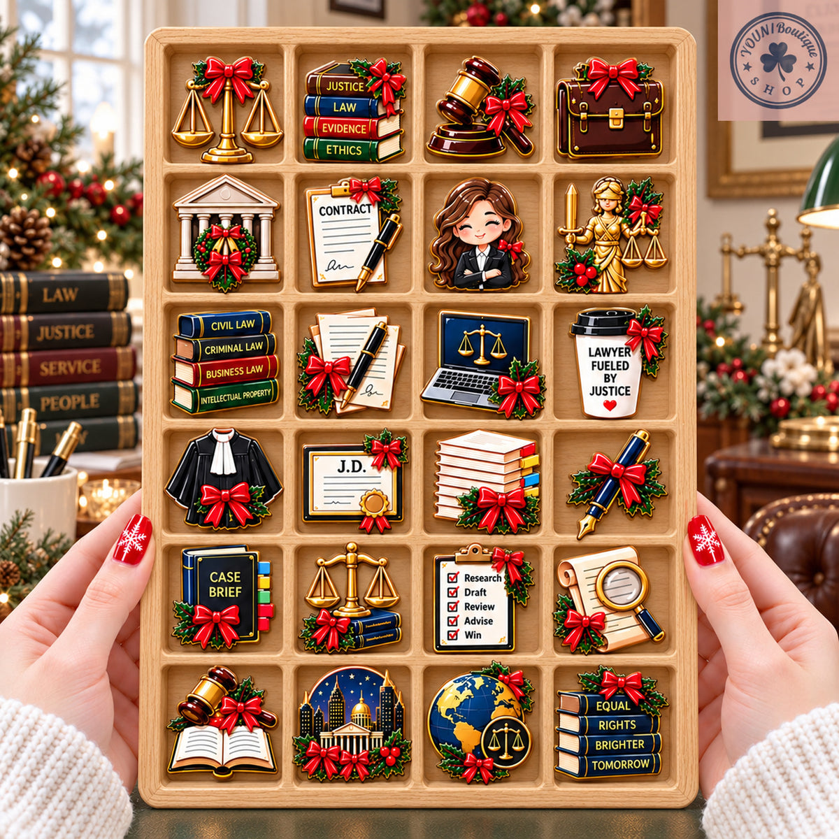 Lawyer Advent Calendar 2026, Christmas Advent Calendar, 24 Day Legal Countdown, Lawyer Gift, Law Student Gift, Holiday Countdown