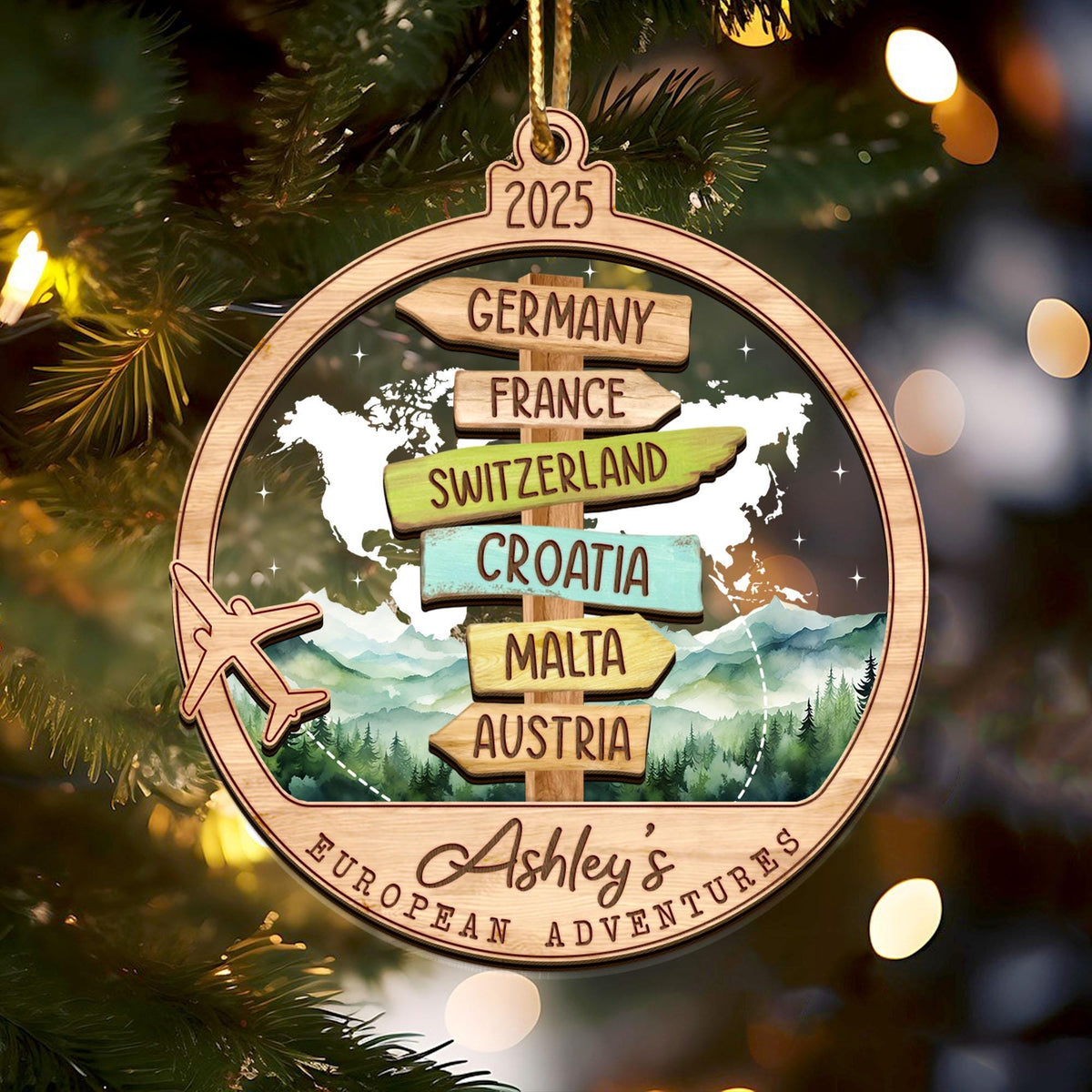 Custom Travel Adventure Ornament,Traveling Destination Christmas Ornament,Travel Gift,Christmas Gift,New Adventure