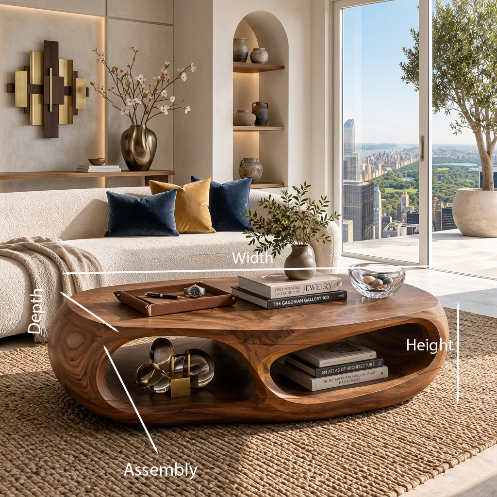 Handcrafted Coffee Table Flow Legs For Living Room Decor