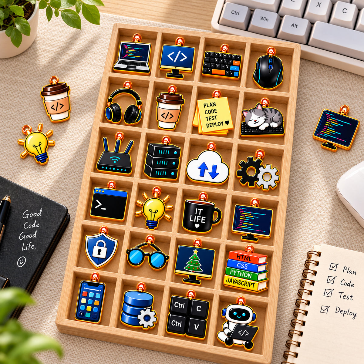 Personalized IT Advent Calendar, 24 Day Tech Countdown, Christmas Gift