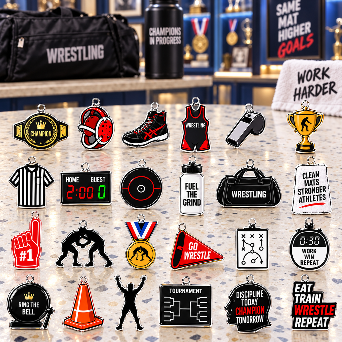 2026 Wrestling Advent Calendar with Custom Name, 24-Day Christmas Countdown Box with Wrestling Ornaments, Holiday Gift for Wrestlers, Coaches and Fans