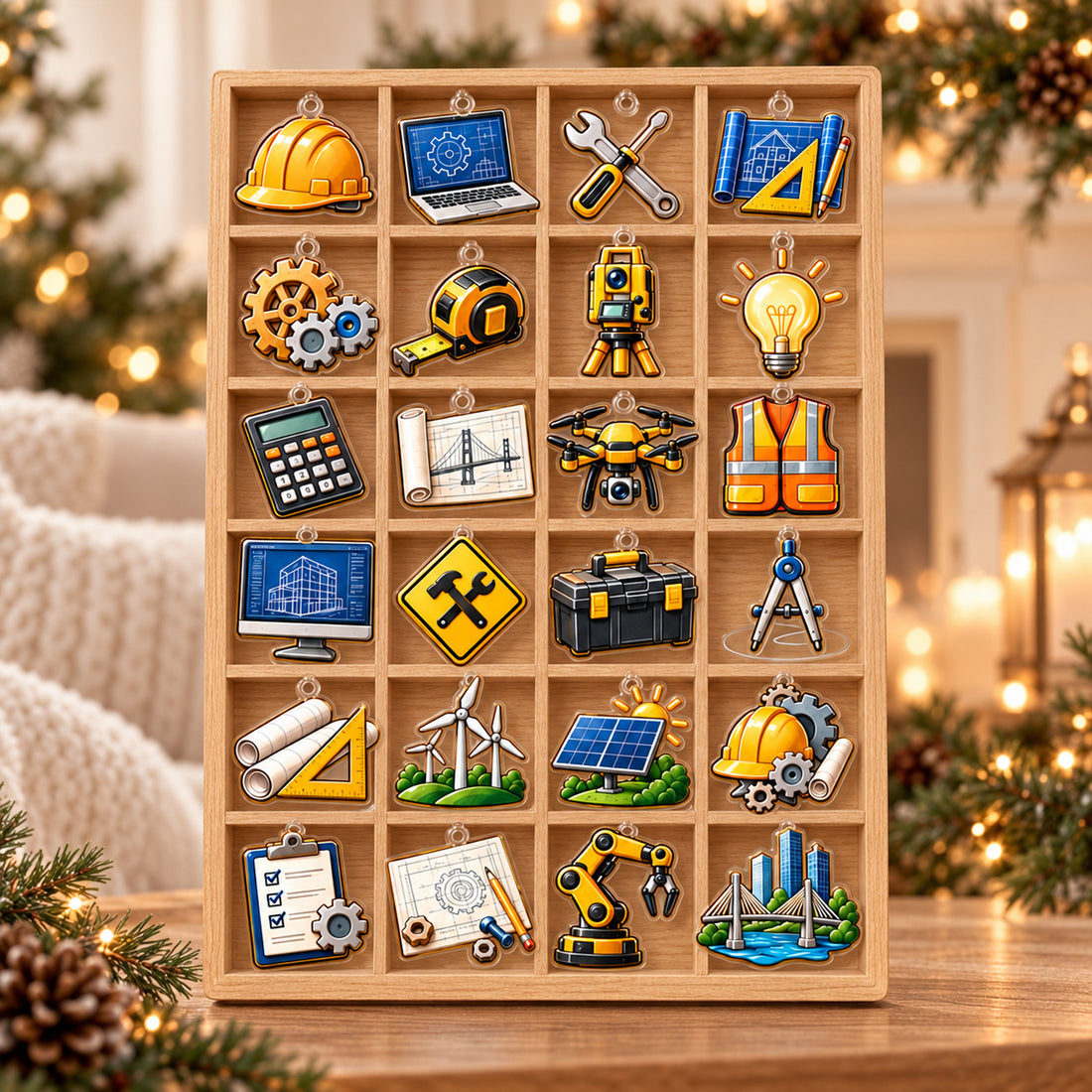 Engineer Advent Calendar 2026, Personalized Engineering Advent Calendar, 24 Engineer Charms, STEM Christmas Countdown