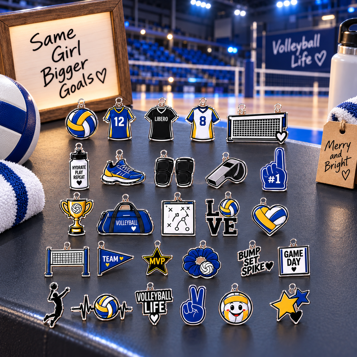 Personalized Volleyball Advent Calendar 2026 with 24 Tokens