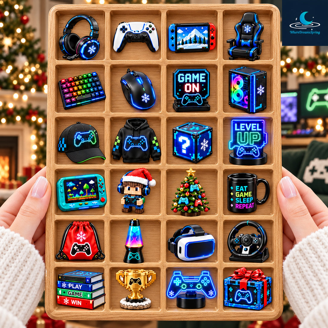 Gamer Advent Calendar, Christmas Countdown, 24 Gaming Ornaments, Video Game Lover Gift, Gamer Room Decor, Holiday Gift