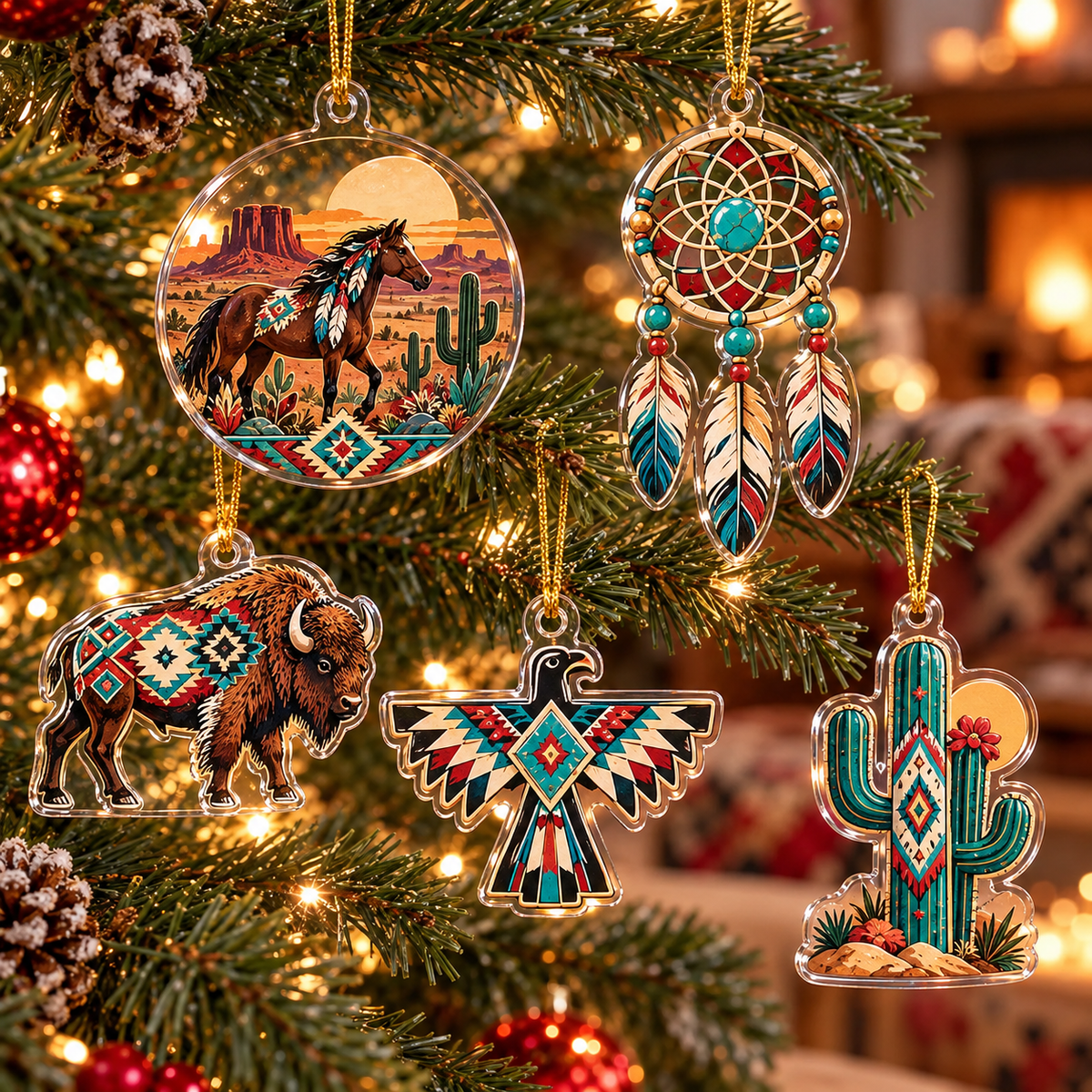 2026 Southwest Horse Advent Calendar, 24 Desert and Cactus Ornaments, Western Christmas Countdown Gift