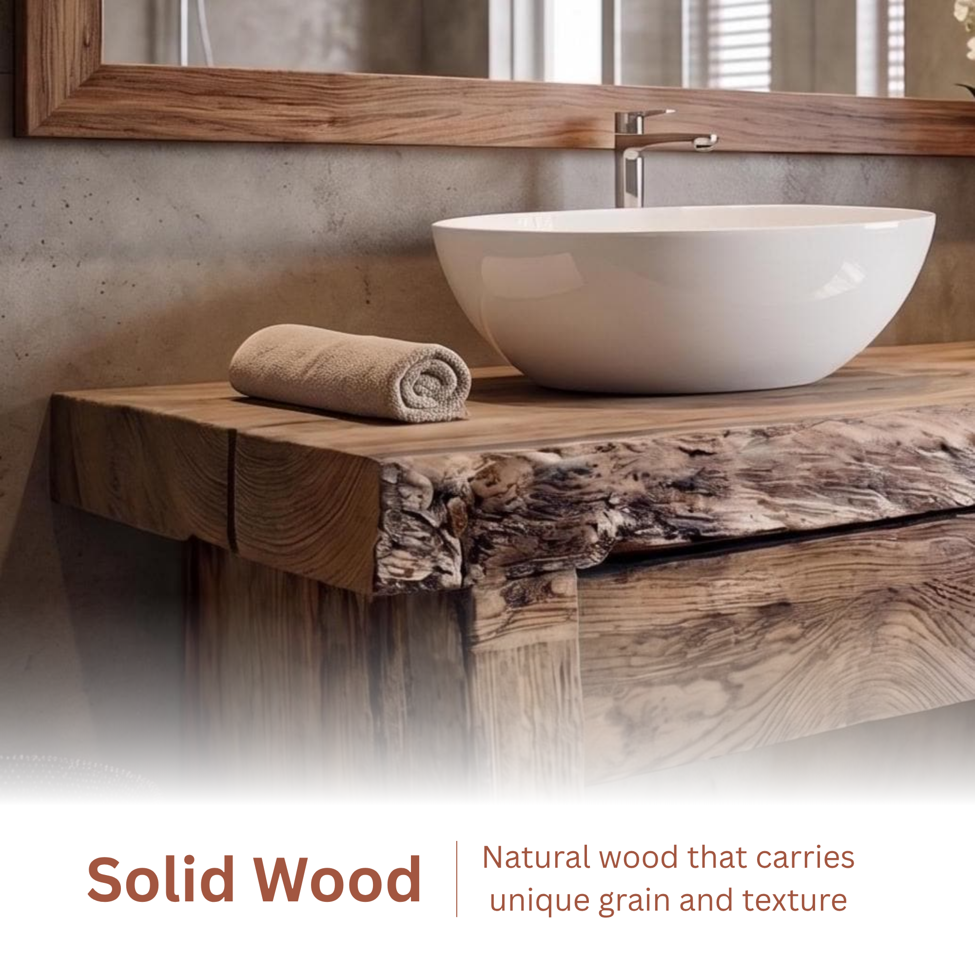 Woodera Rustic Farmhouse Style Bathroom Vanity - WBV0001