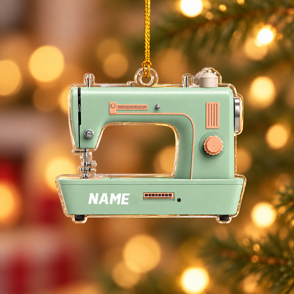 Personalized Sewing Machine Ornament 2D Acrylic Tailor Gift