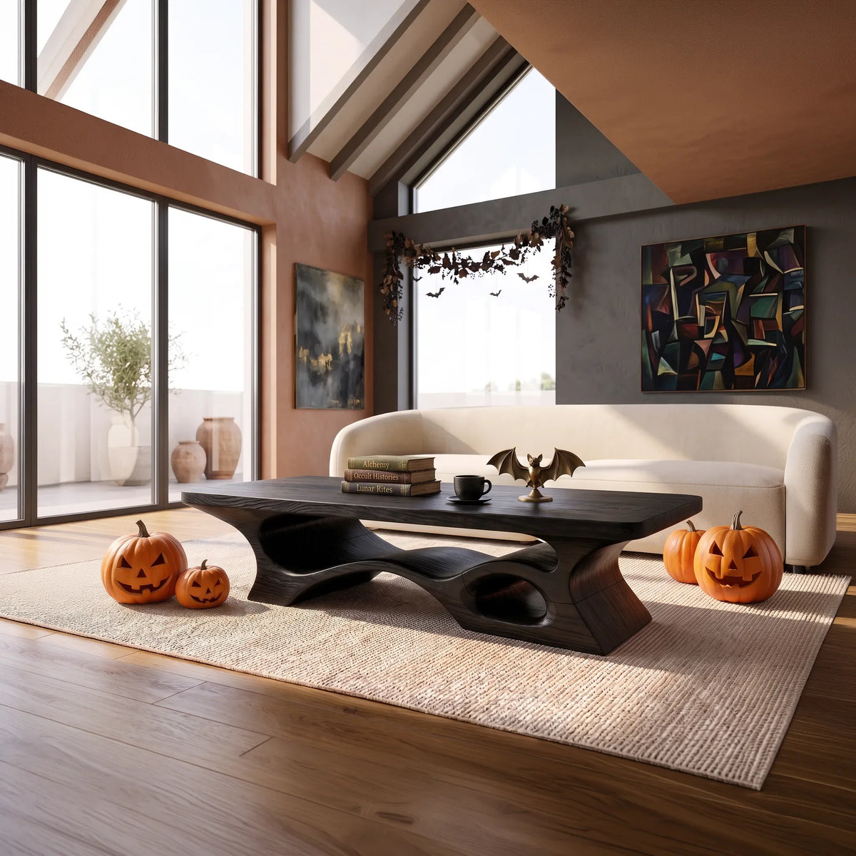 Modern Halloween Ribbon Base Table For Living Room